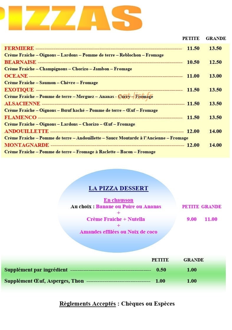 La Pizza Au Feu De Bois — carte page 3