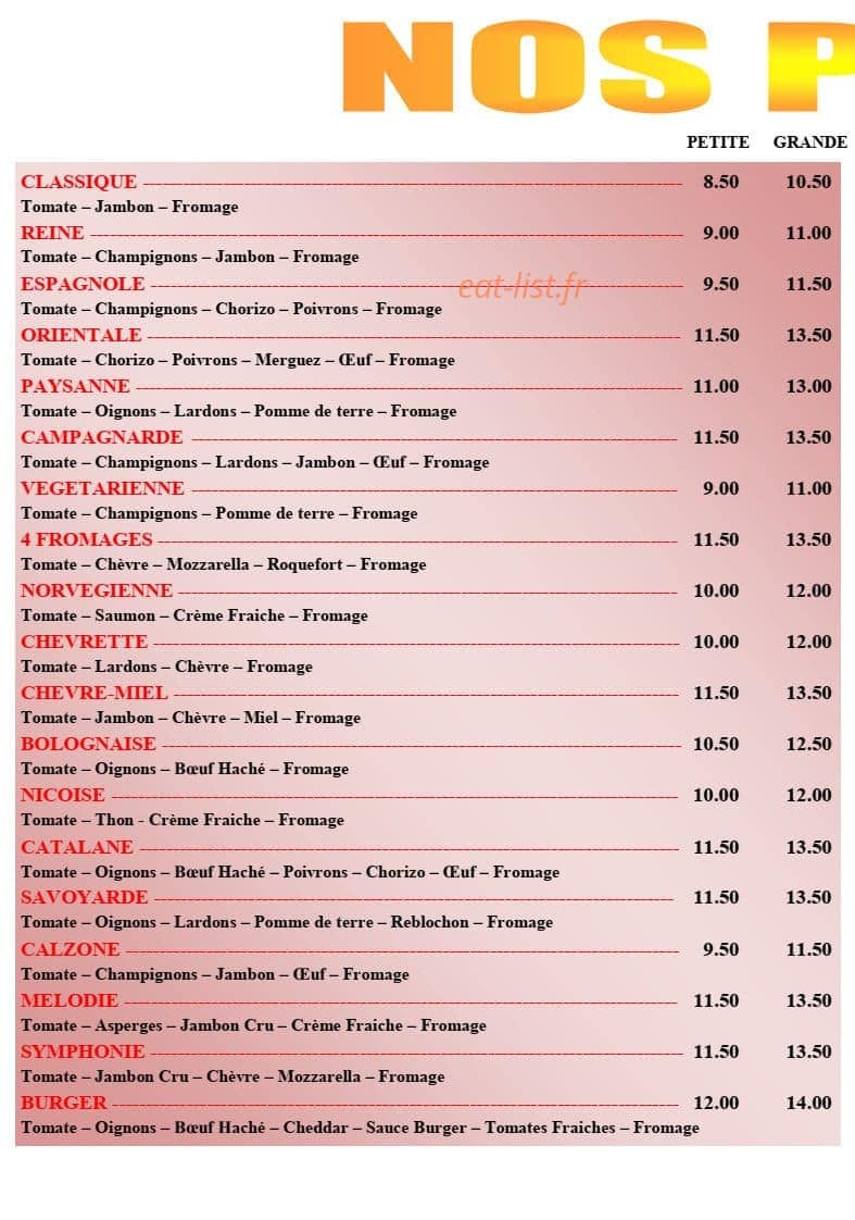 La Pizza Au Feu De Bois — carte page 2