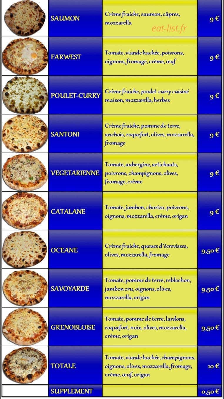 La Pizza d'FX — carte page 2