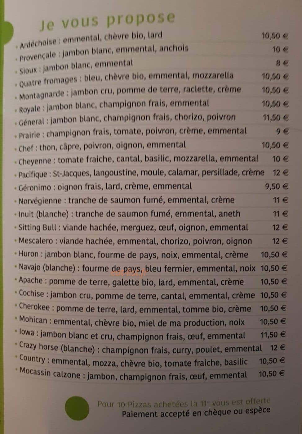 La pizza d' olivier — carte page 1