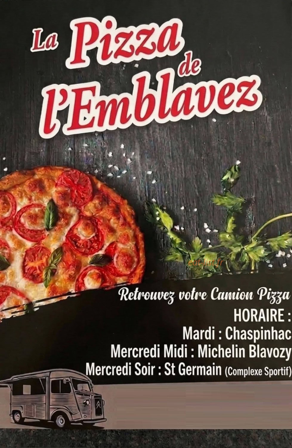 La Pizza De L'Emblavez — carte page 1