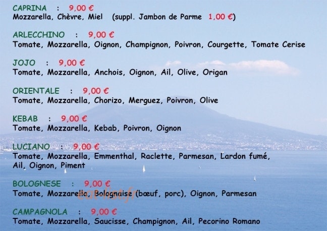 La Pizza de Ricky — carte page 2