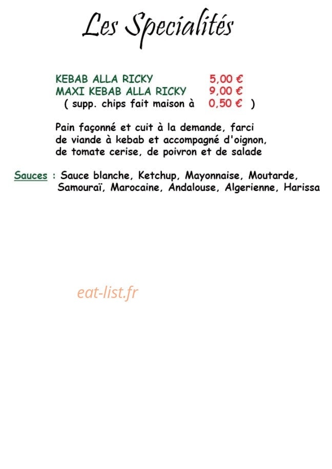 La Pizza de Ricky — carte page 6