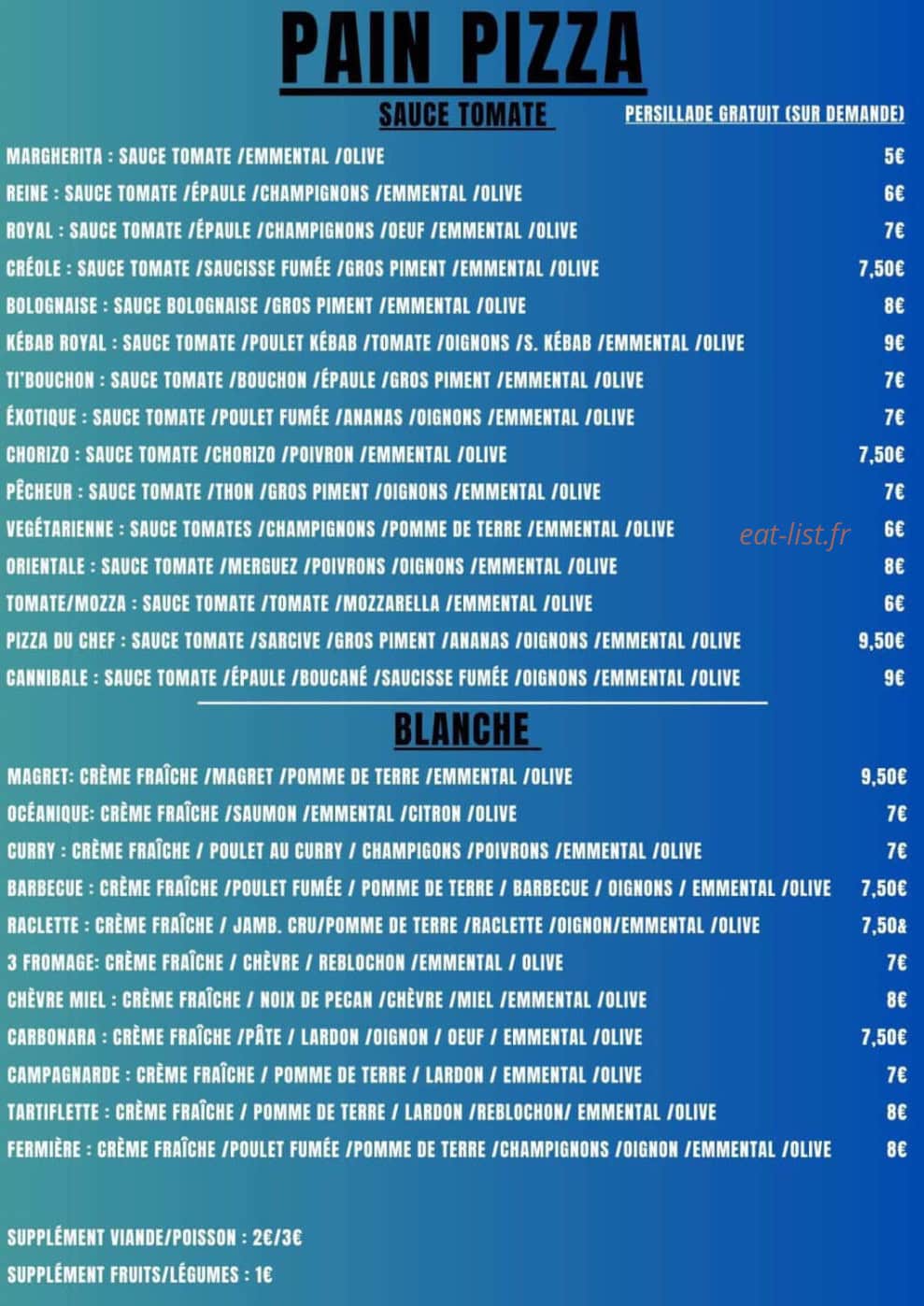 La Pizza Du Chef — carte page 2