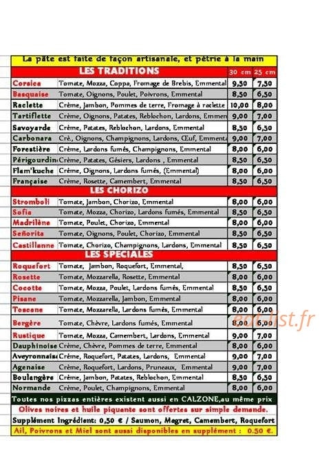 La Pizza du Jeff — carte page 3