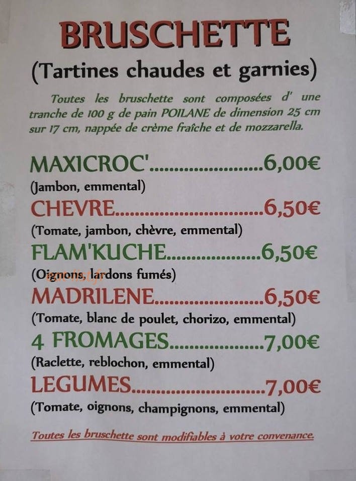 La Pizza du Jeff — carte page 1