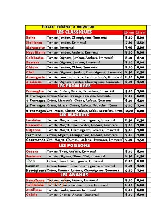La Pizza du Jeff — carte page 2