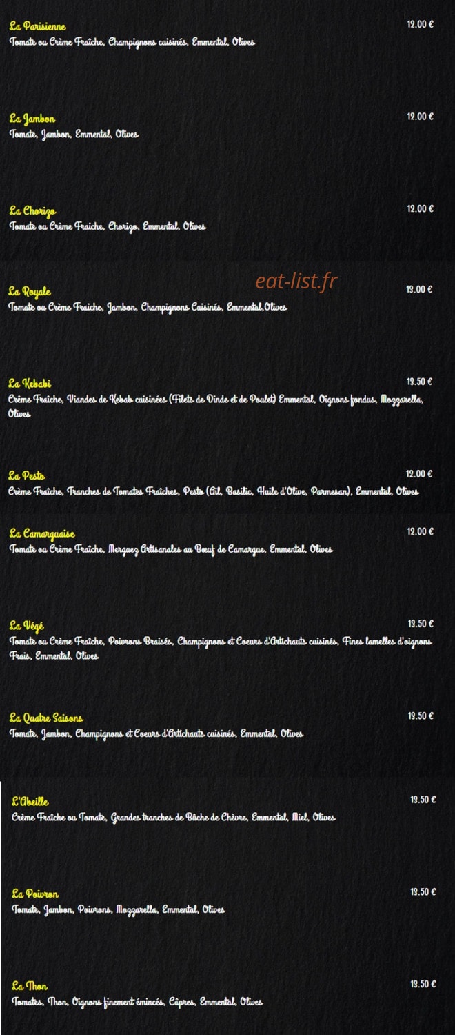 La Pizza Provençale — carte page 2
