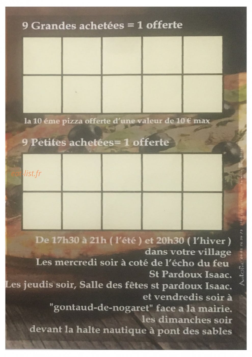 La pizzaiola des campagnes — carte page 3