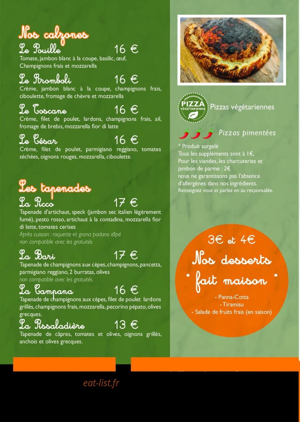 La Pizzaiola Quattro — carte page 4