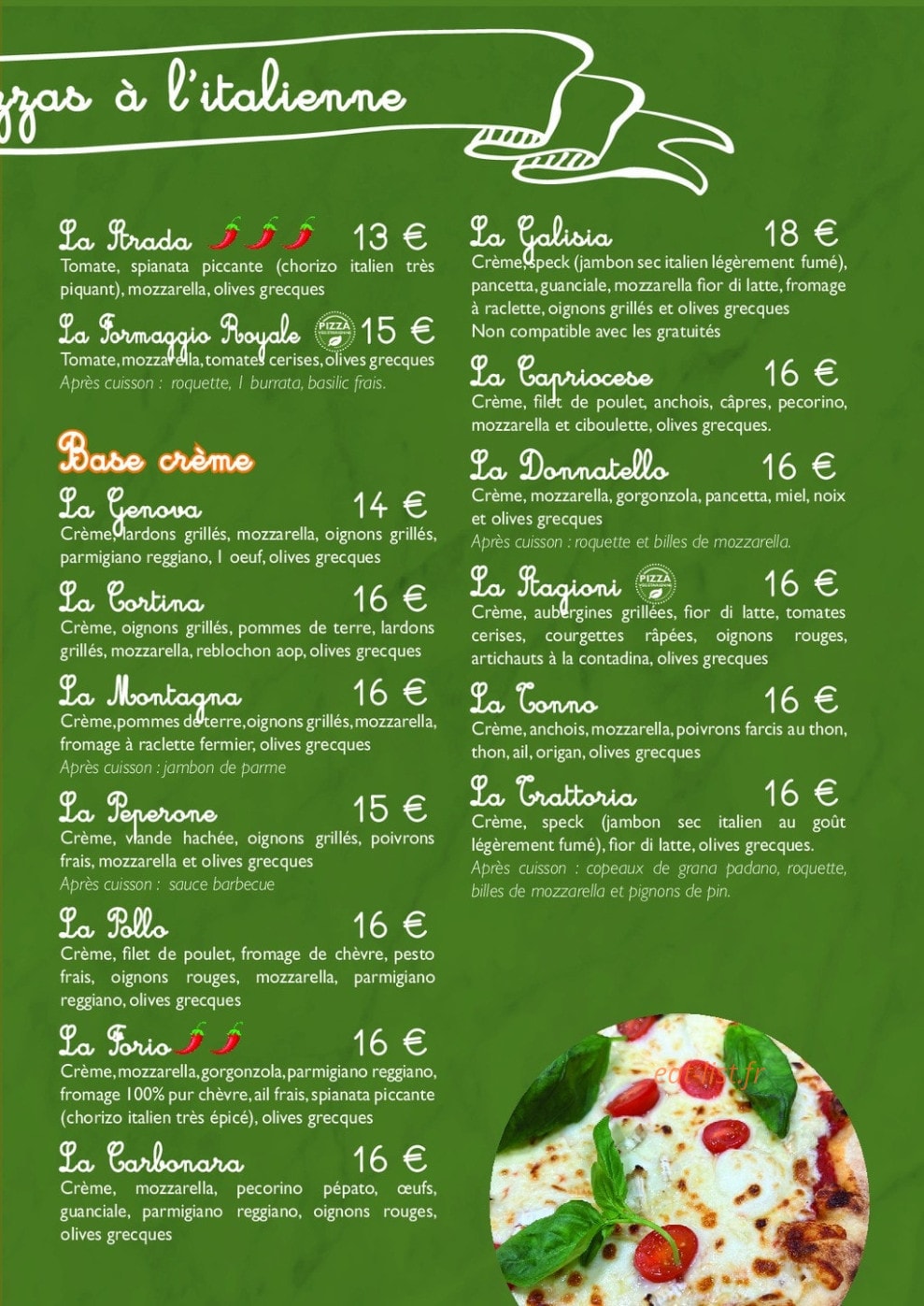 La Pizzaiola Quattro — carte page 3