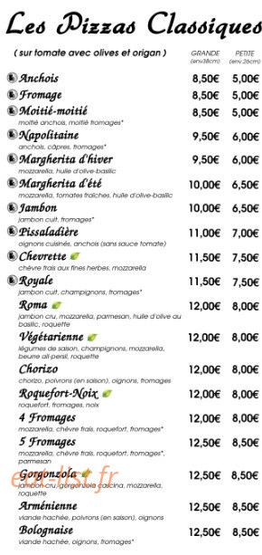 La Pizzaïolette — carte page 2