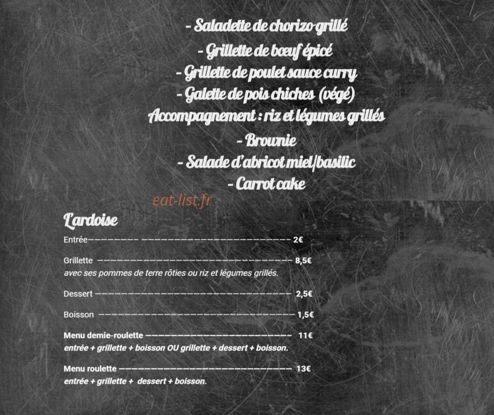 La Plancha Roulettes — carte page 1