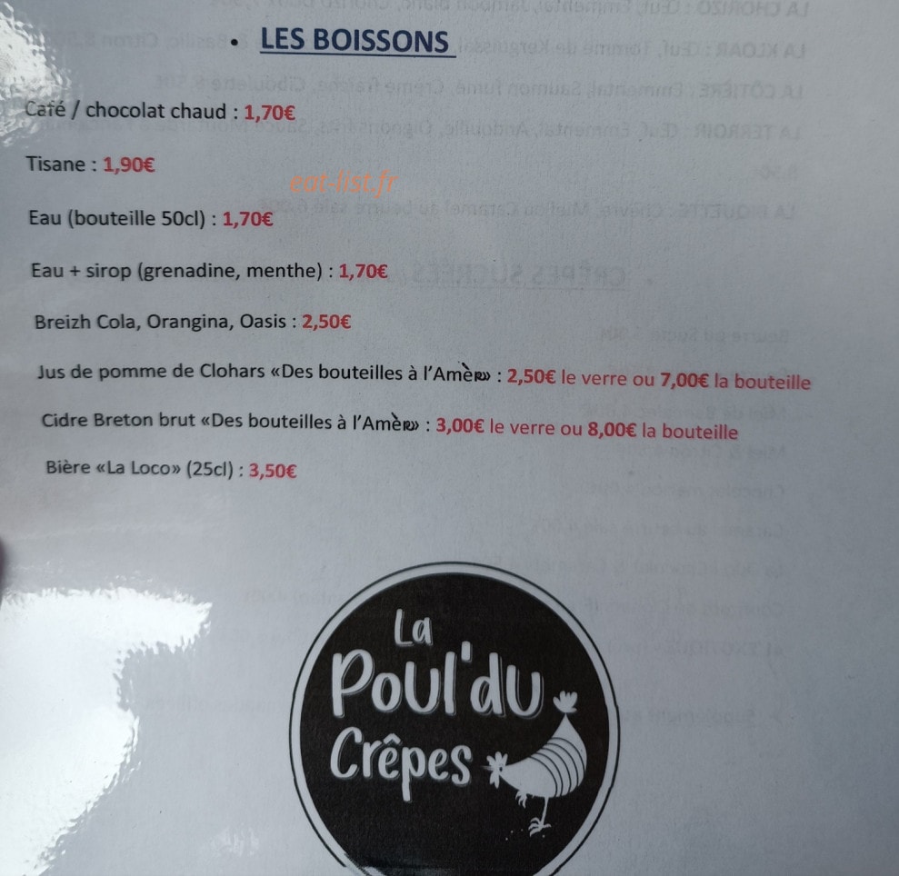 La Poul'Du Crêpes — carte page 2
