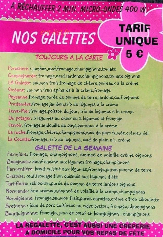La Re Galette — carte page 2