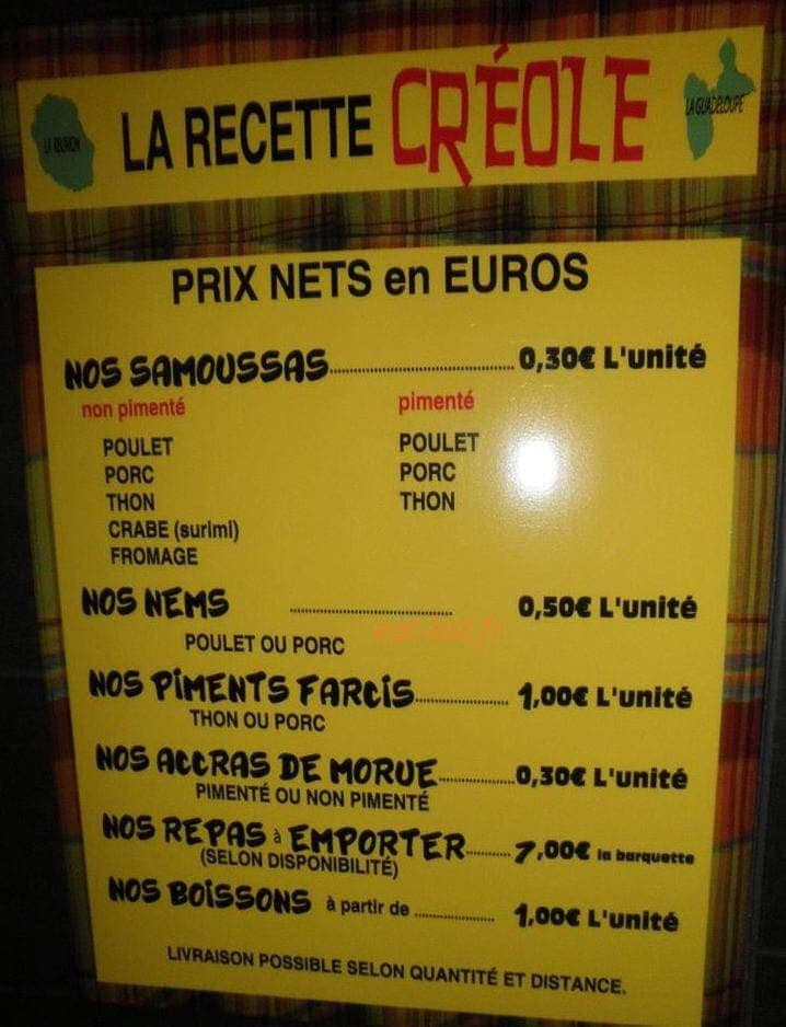 La recette créole — carte page 1