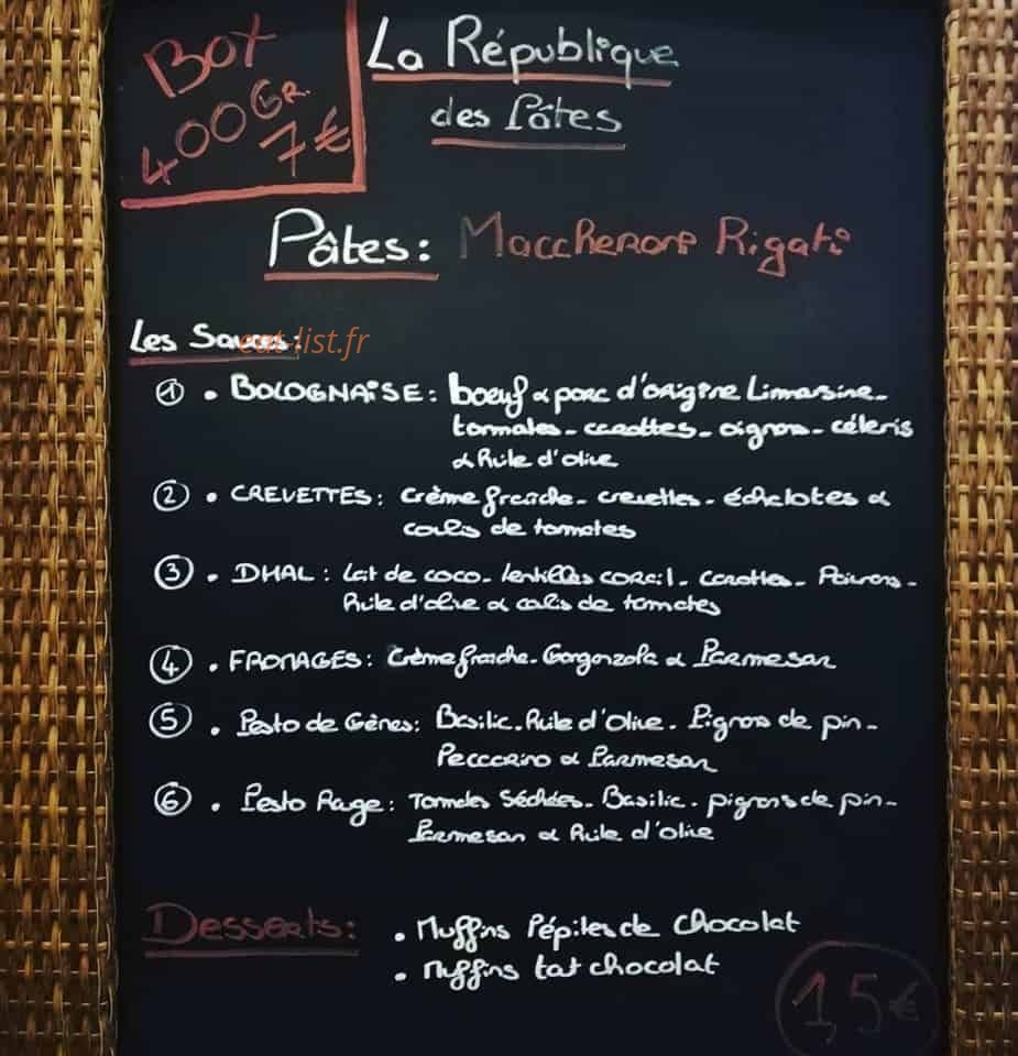 La République des Pâtes — carte page 1