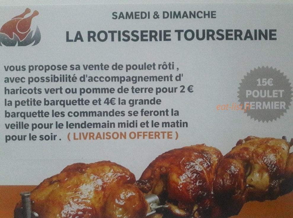 Carte et menu de La Rotisserie Tourseraine à La Bathie — Les prestations