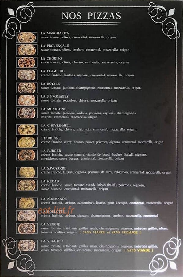 La Roulotte à Pizzas — carte page 1