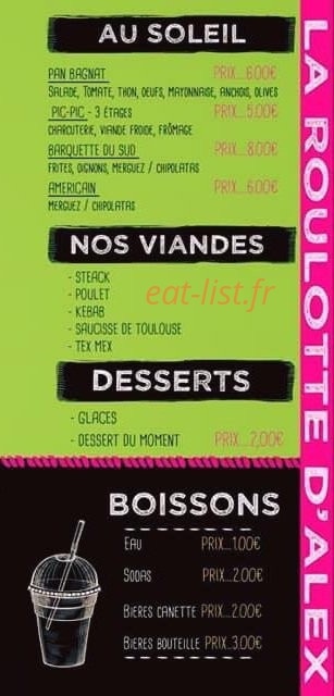 La Roulotte d'Alex — carte page 3
