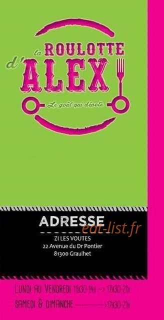 La Roulotte d'Alex — carte page 1