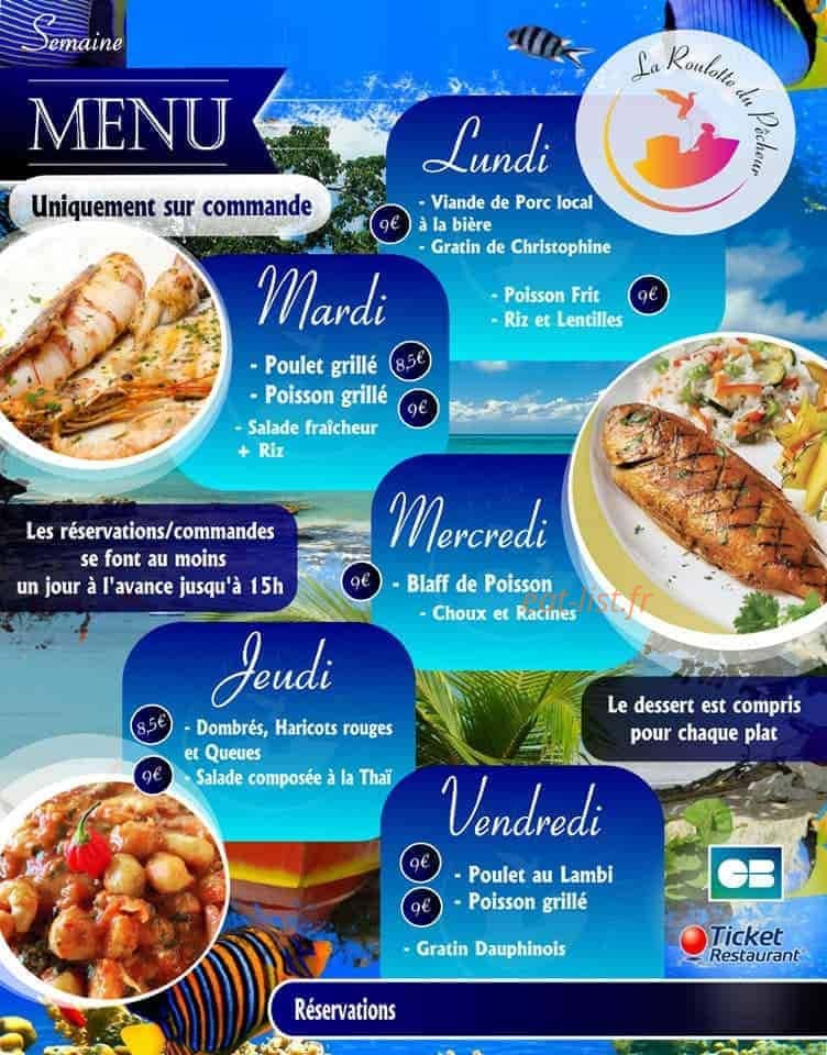 La Roulotte du Pecheur — carte page 1