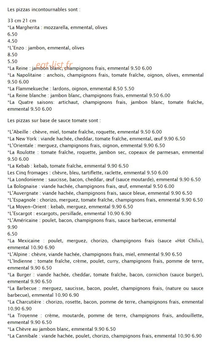 La Roulotte Gourmande — carte page 1