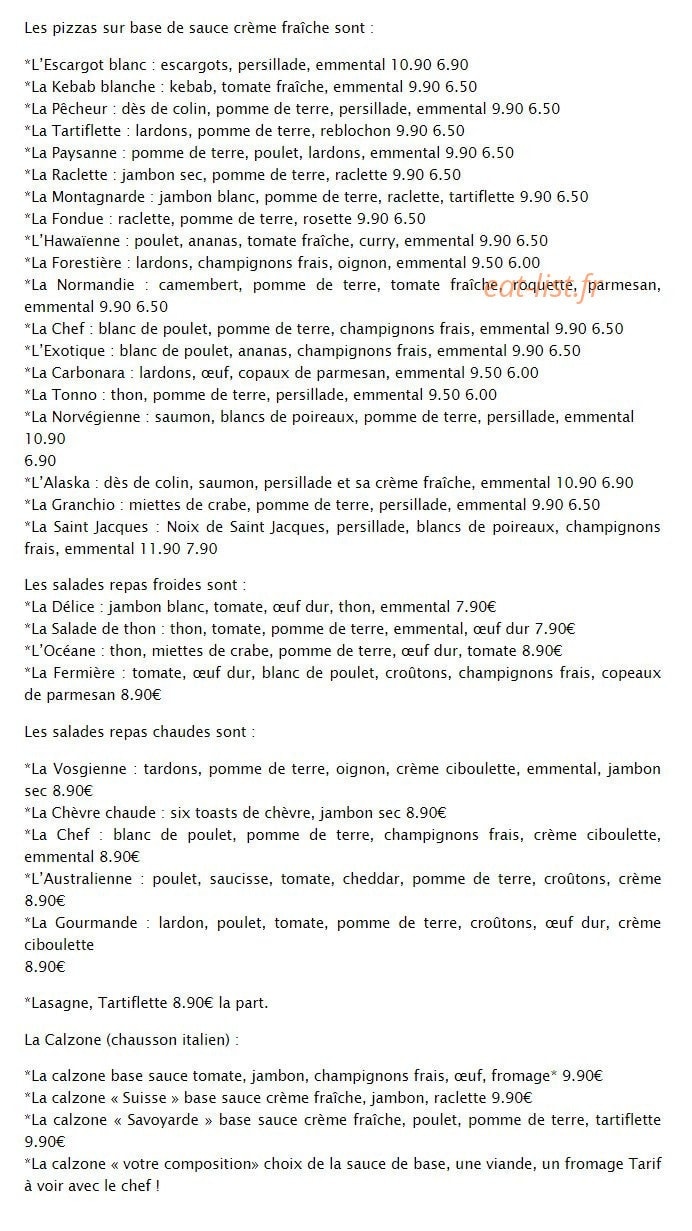 La Roulotte Gourmande — carte page 2