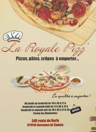 La royale pizz — carte page 1