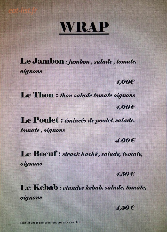 La Sandwicherie du 4h gourmand — carte page 5