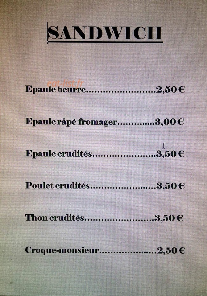 La Sandwicherie du 4h gourmand — carte page 6