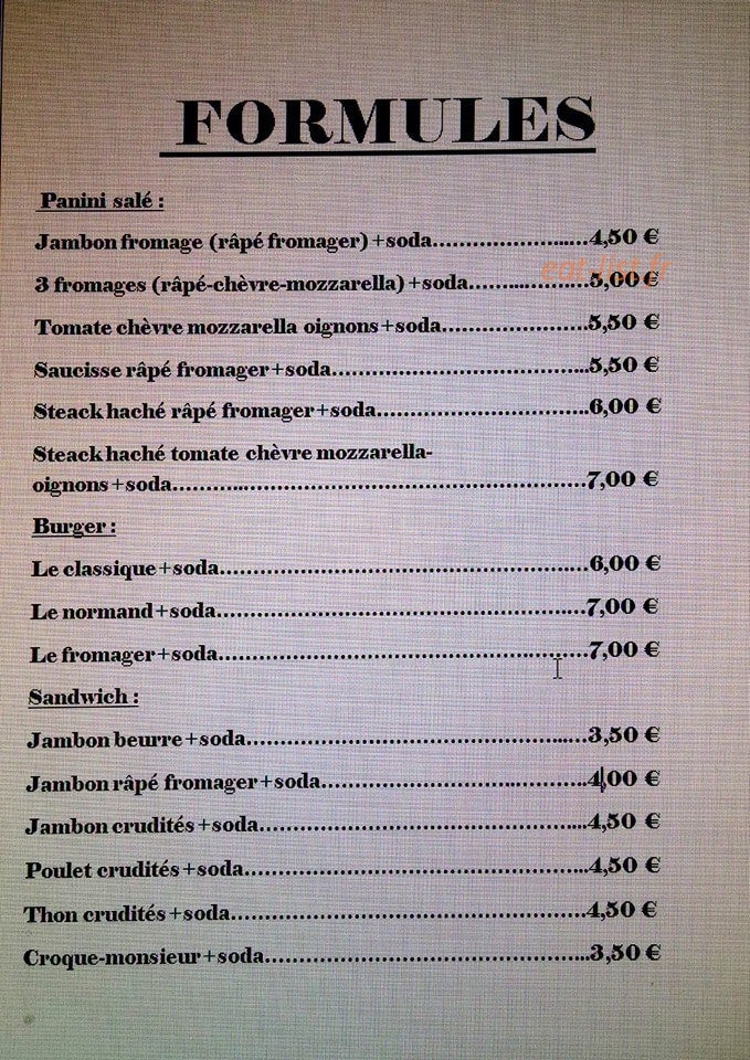 La Sandwicherie du 4h gourmand — carte page 2