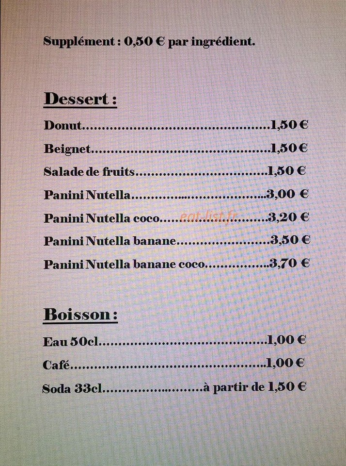 La Sandwicherie du 4h gourmand — carte page 7