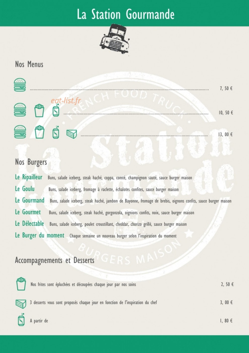 La Station Gourmande — carte page 1