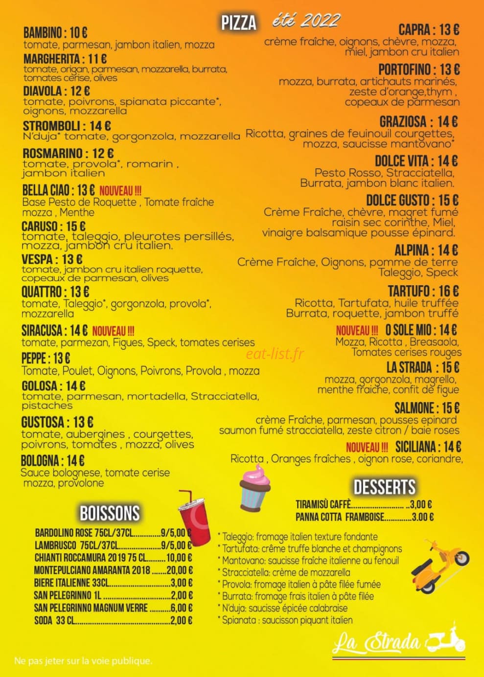 La Strada — carte page 2