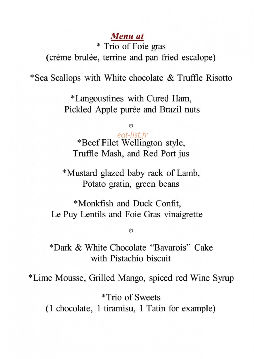 La Table D'Aline — carte page 5