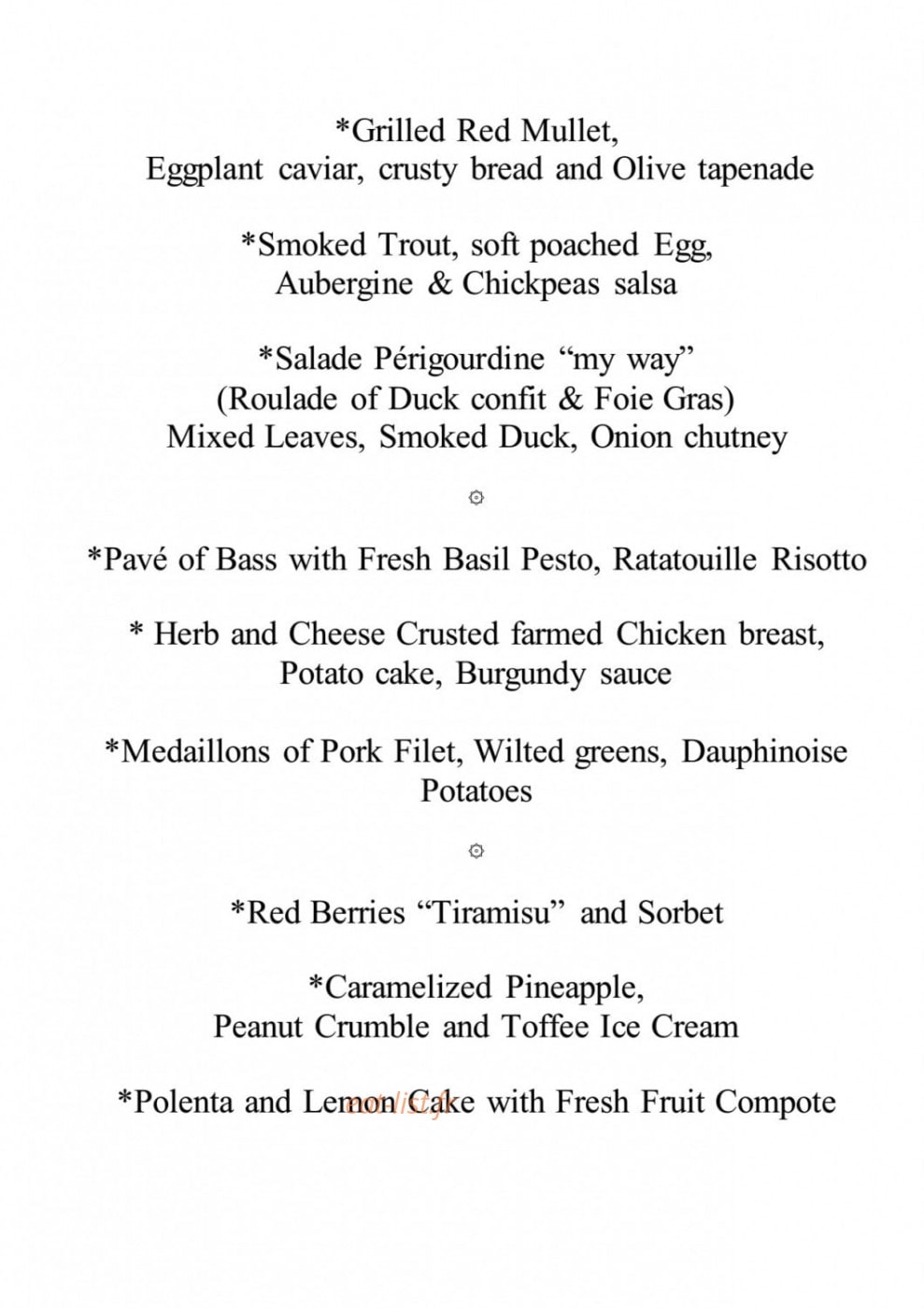 La Table D'Aline — carte page 3