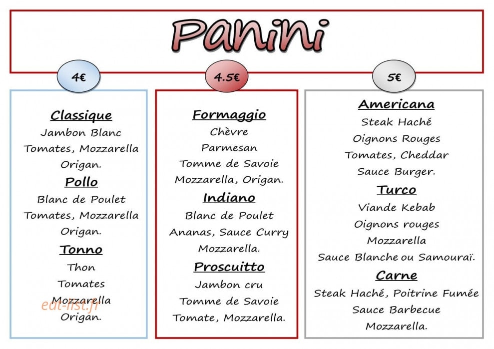 La table de Seb — carte page 3
