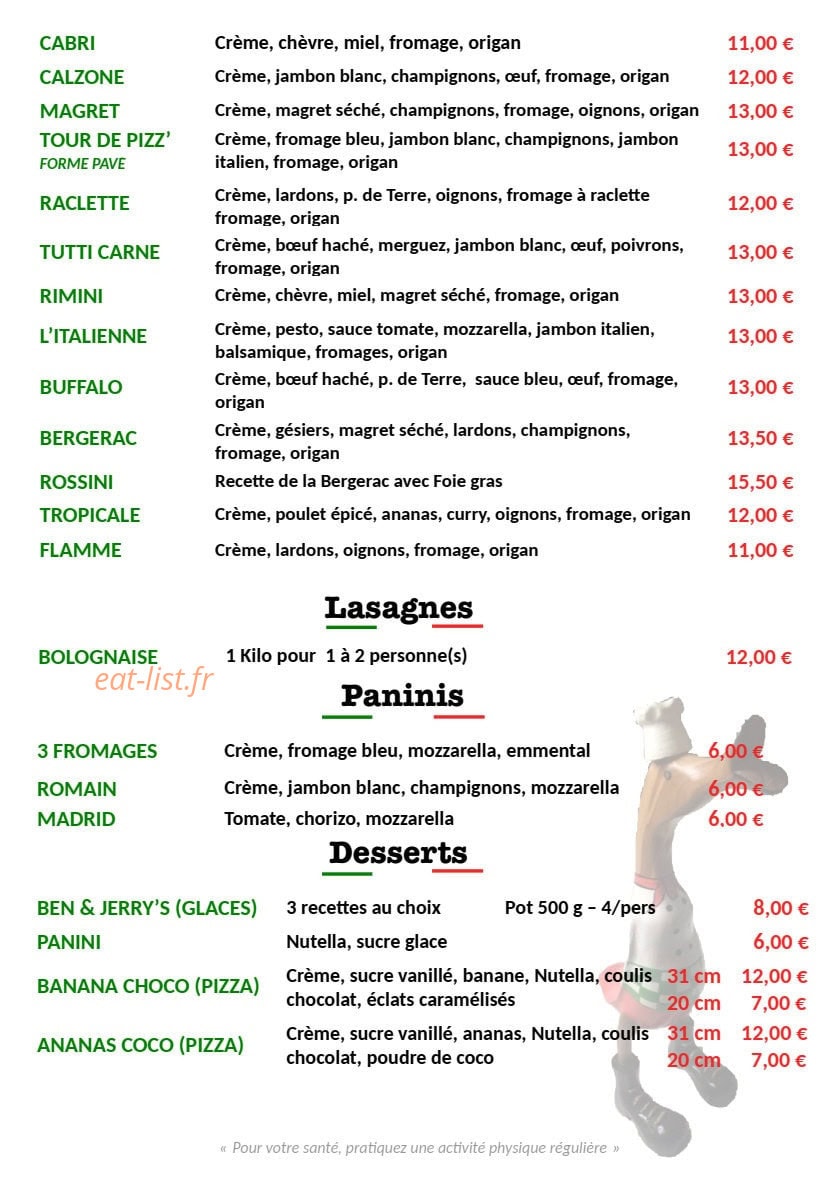 La Tour de Pizz' Abzac — carte page 3