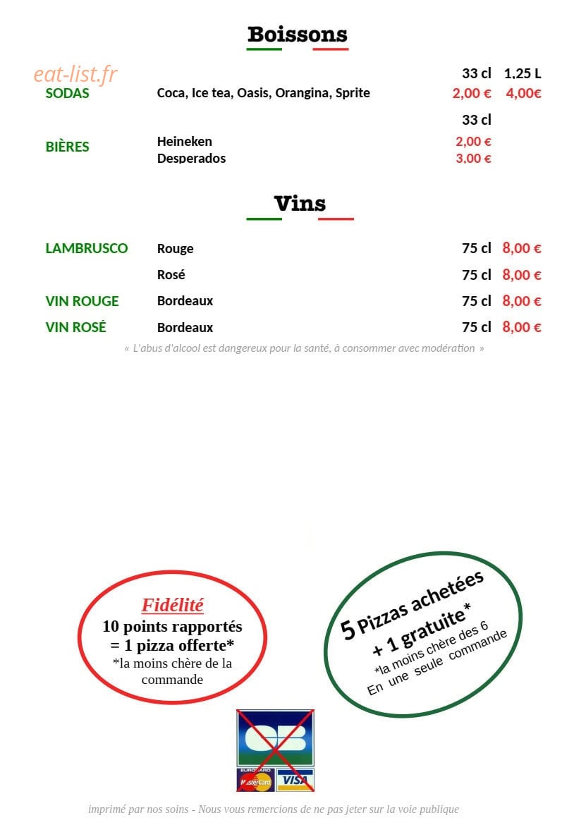 La Tour de Pizz' Abzac — carte page 4