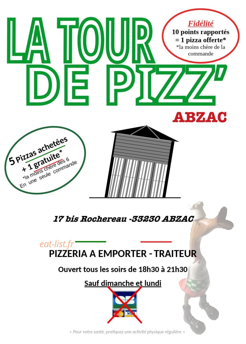 La Tour de Pizz' Abzac — carte page 1
