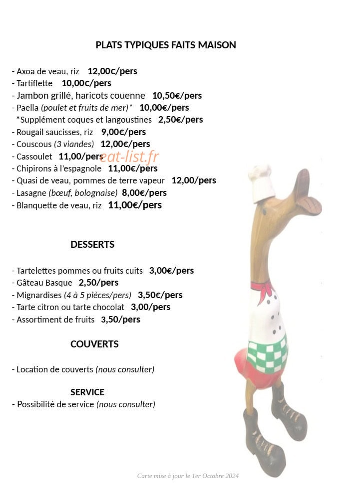 La Tour de Pizz' Abzac — carte page 6