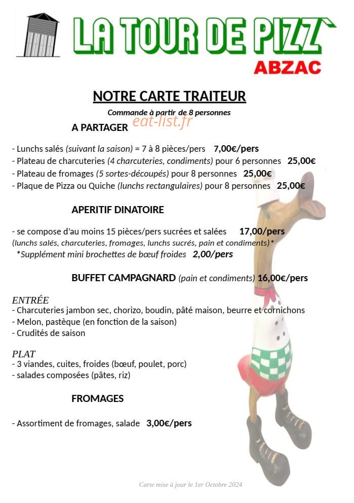 La Tour de Pizz' Abzac — carte page 5