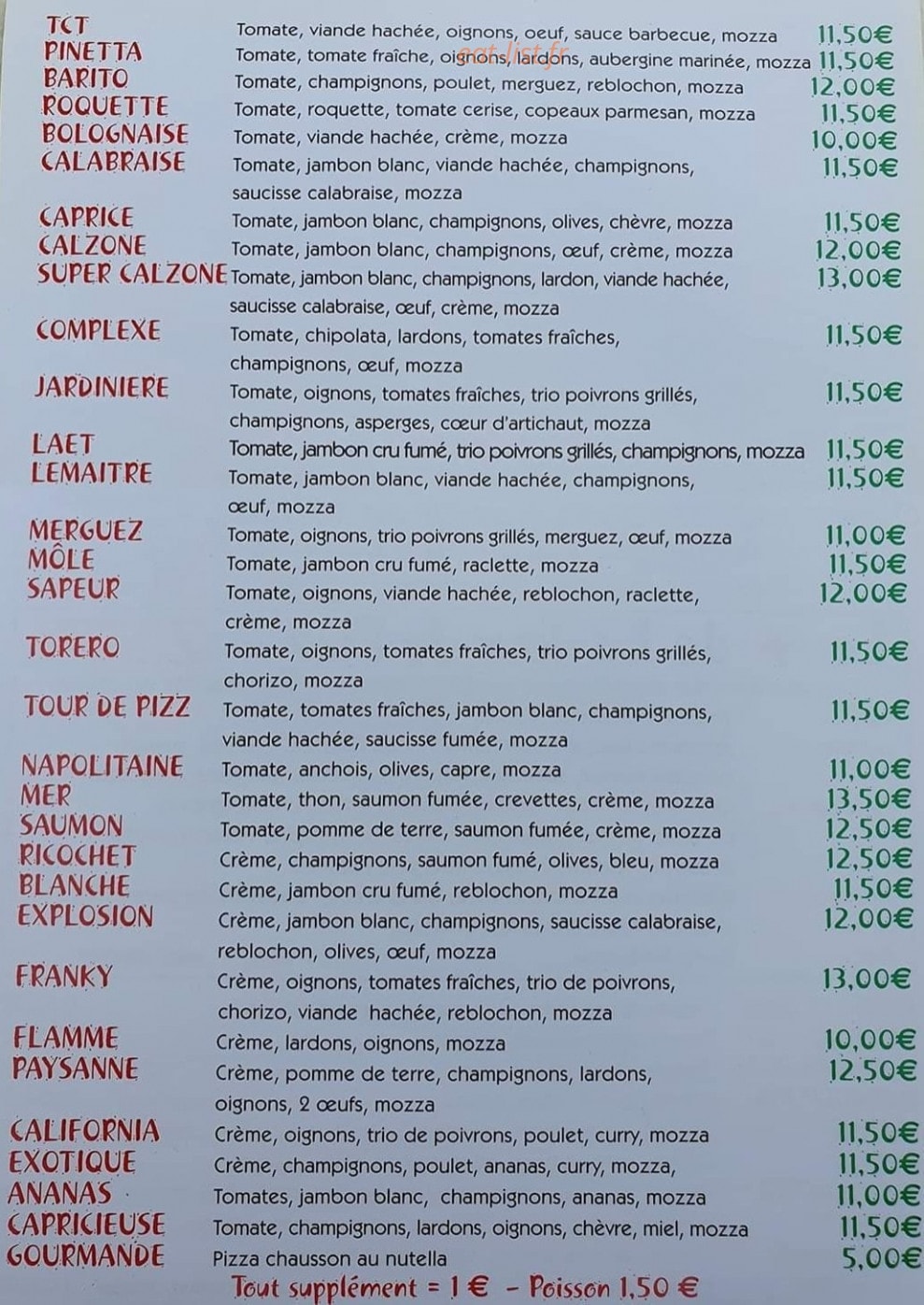 La Tour de Pizz — carte page 2