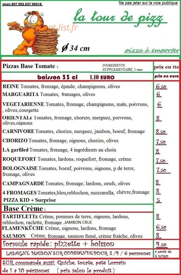 La Tour De Pizz — carte page 1