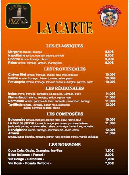 La tour de pizz' — carte page 1