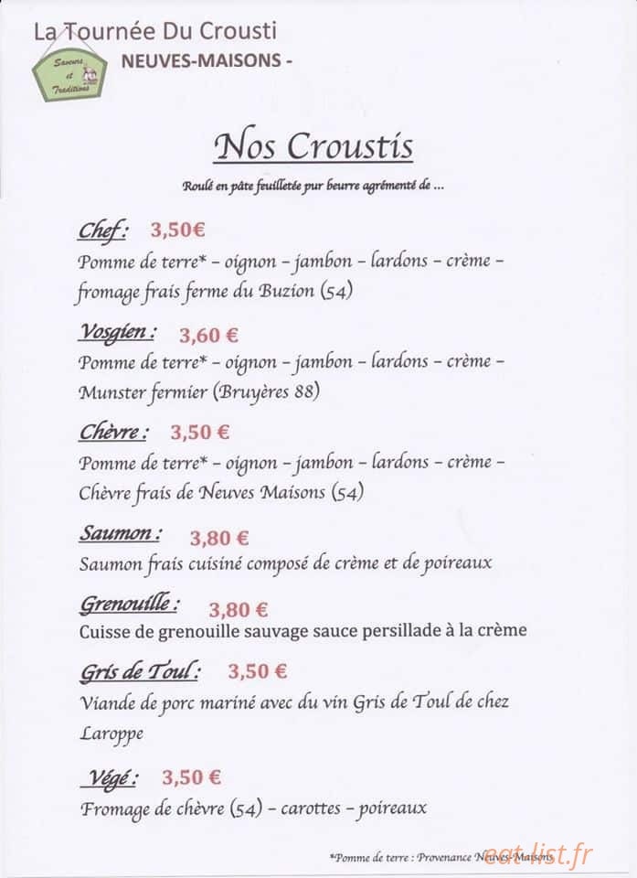 La Tournée du Crousti — carte page 1