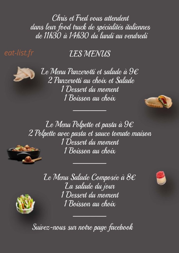 La trattoria qui roule — carte page 1