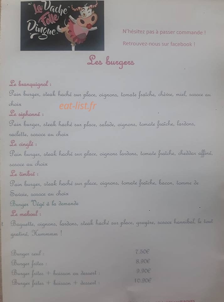 La Vache Folle Dingue — carte page 1