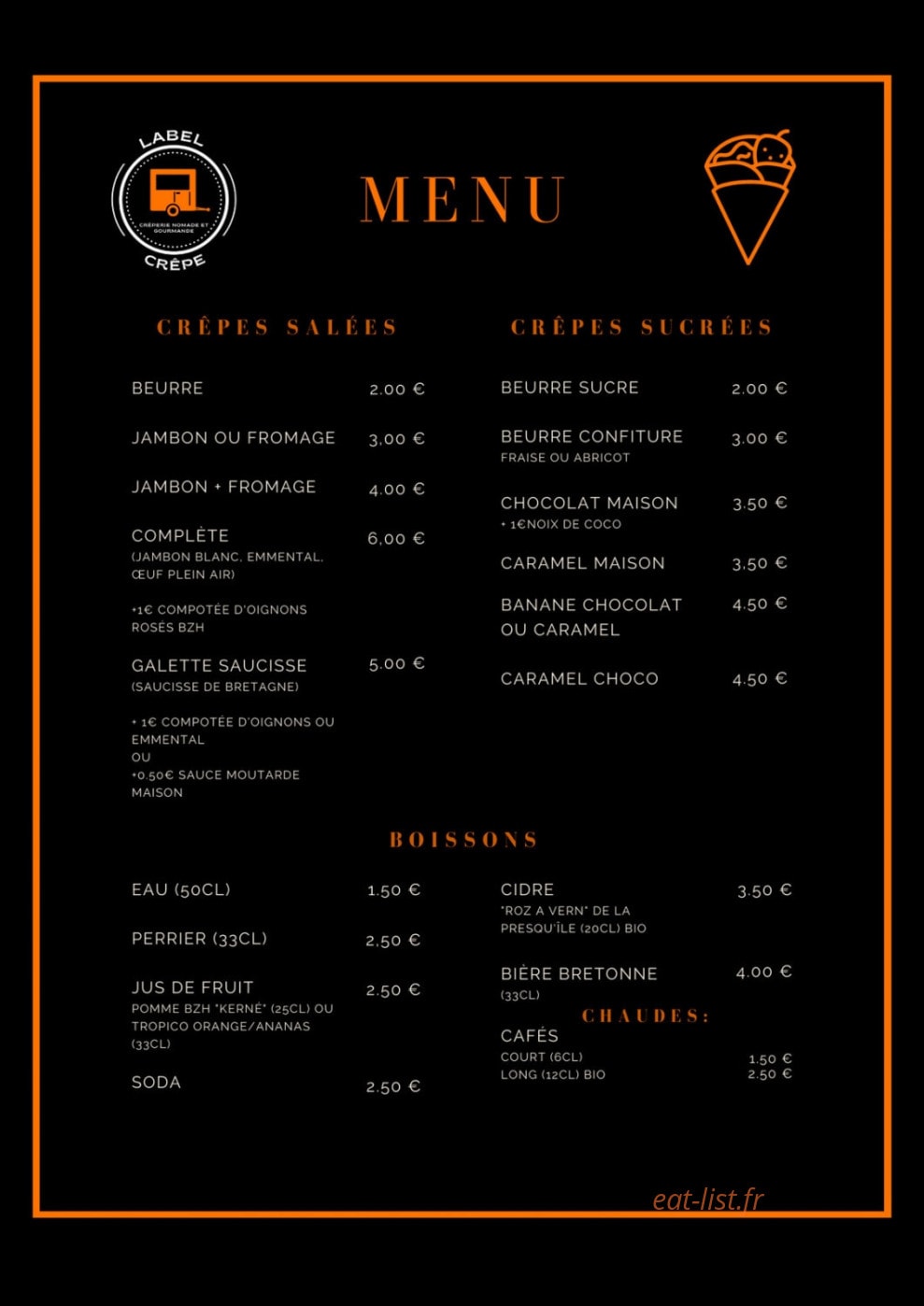 Label Crêpe — carte page 1